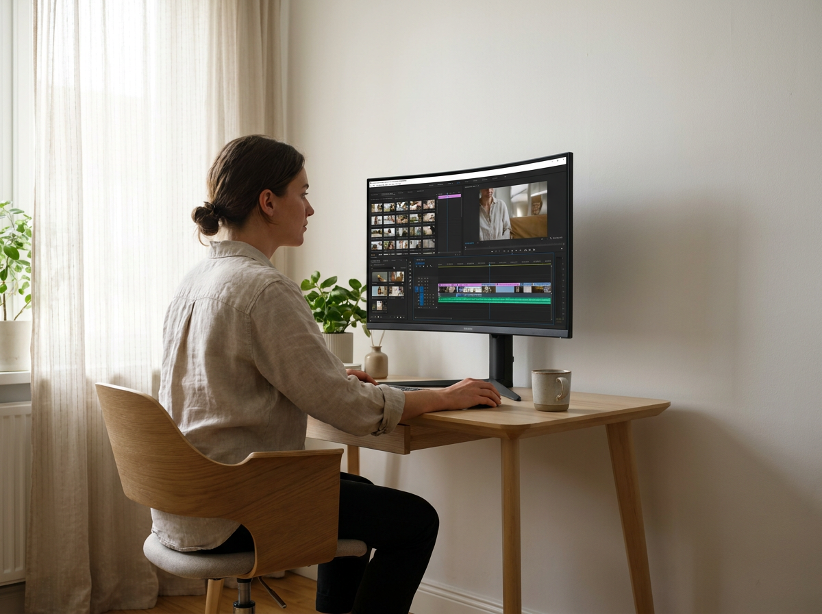 Simple minimal single-screen editing setup