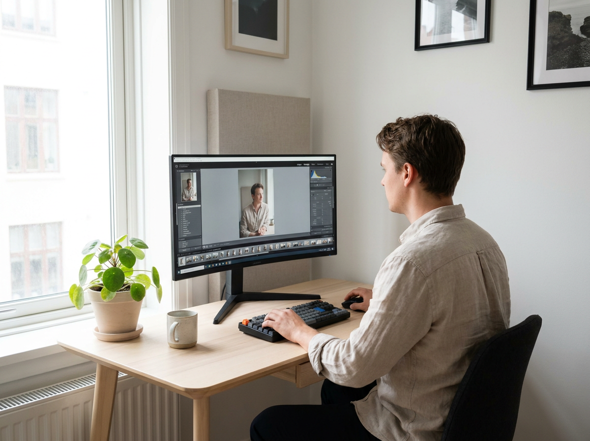 Simple minimal single-screen editing setup