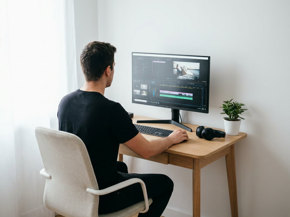 Simple minimal single-screen editing setup