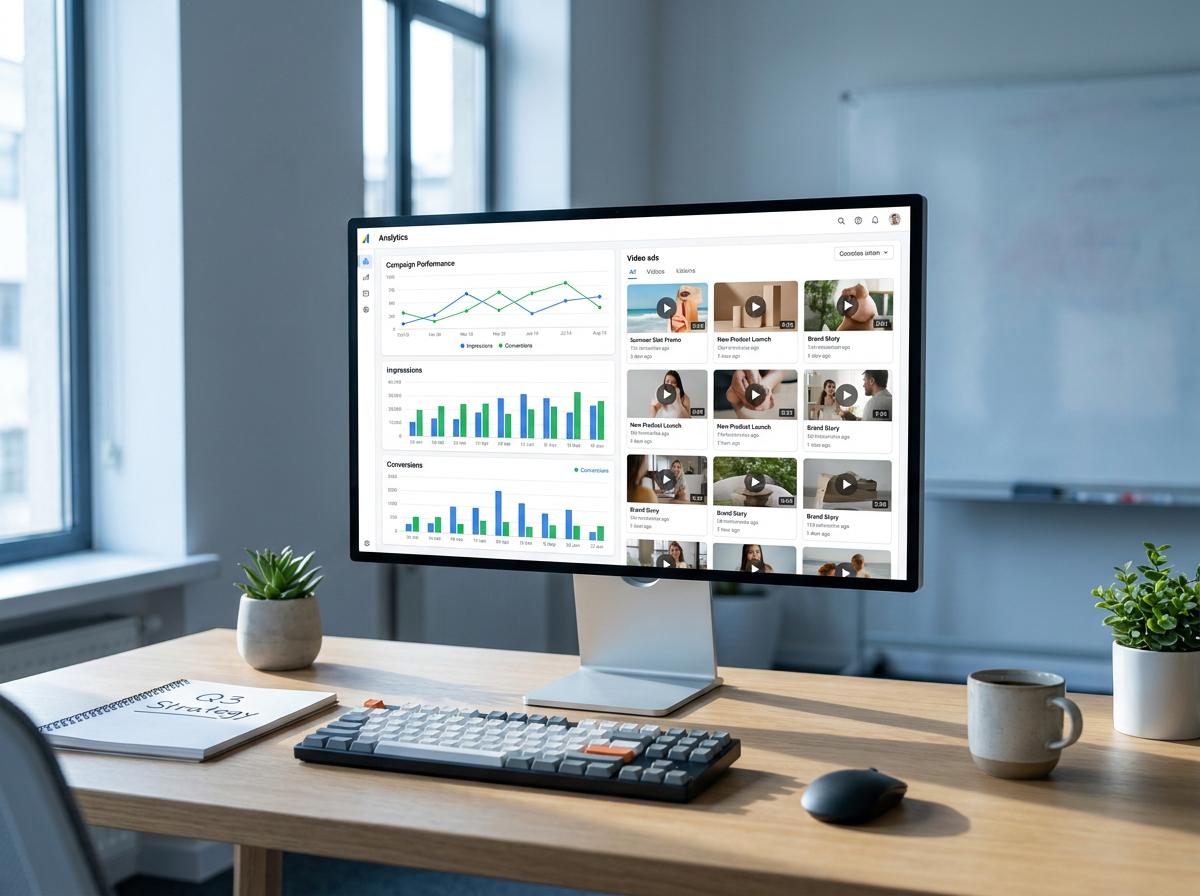 Analytics dashboard with ad performance metrics