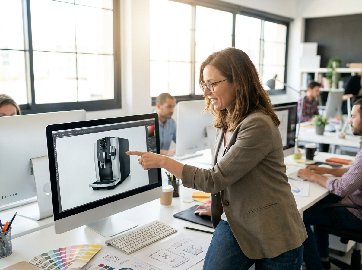 Designer selecting an image