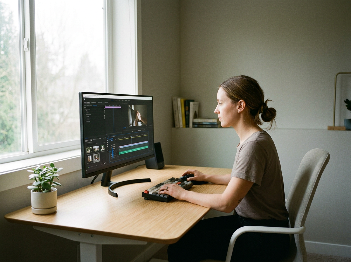 Simple minimal single-screen editing setup