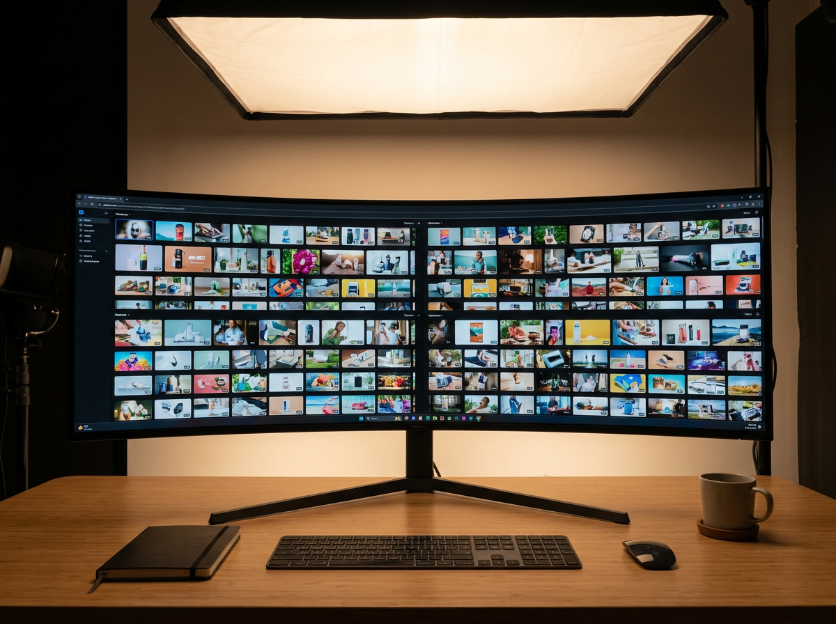Wall of multiple ad variation thumbnails