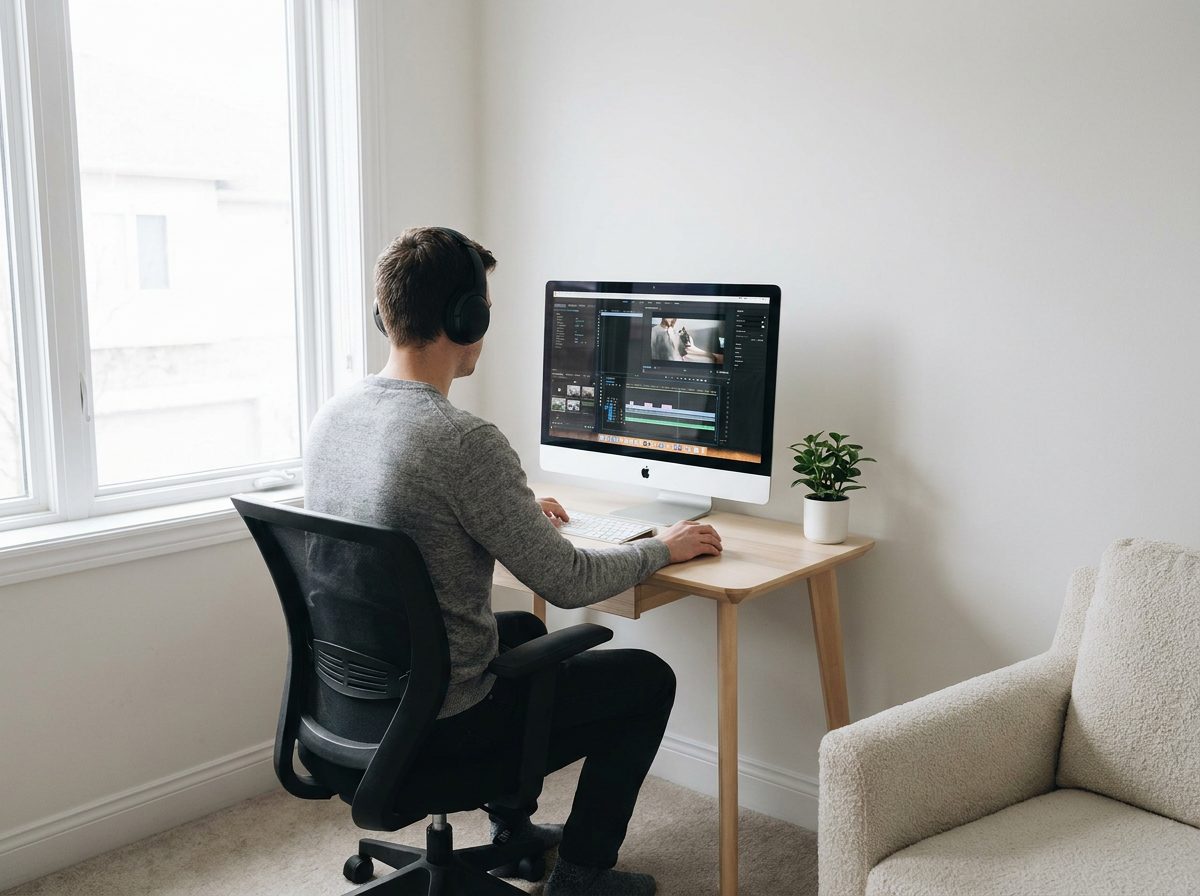Simple minimal single-screen editing setup