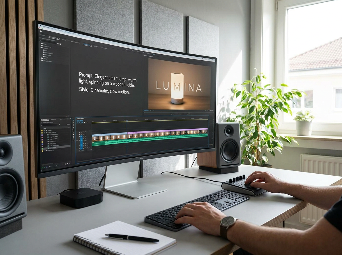 Prompt-to-video ad workspace