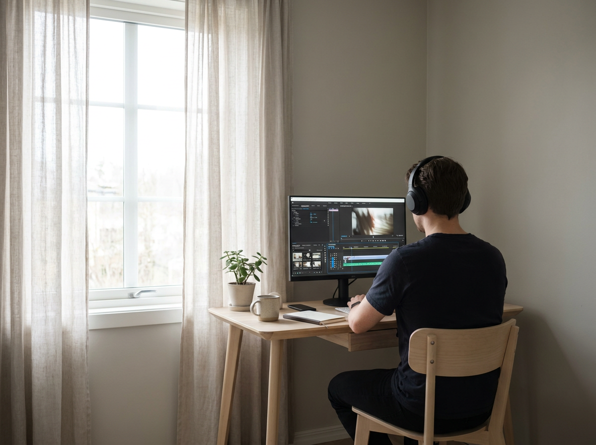 Simple minimal single-screen editing setup