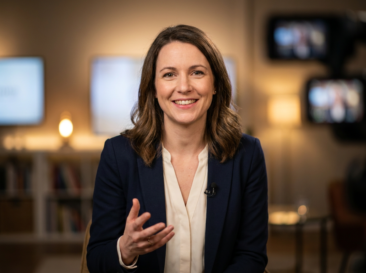 Presenter delivering ad