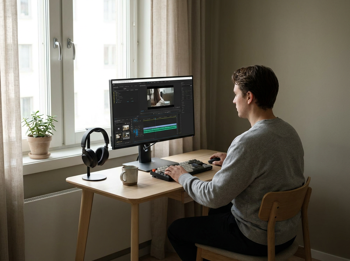 Simple minimal single-screen editing setup