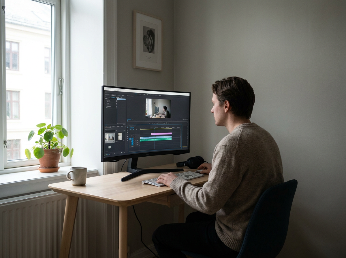 Simple minimal single-screen editing setup